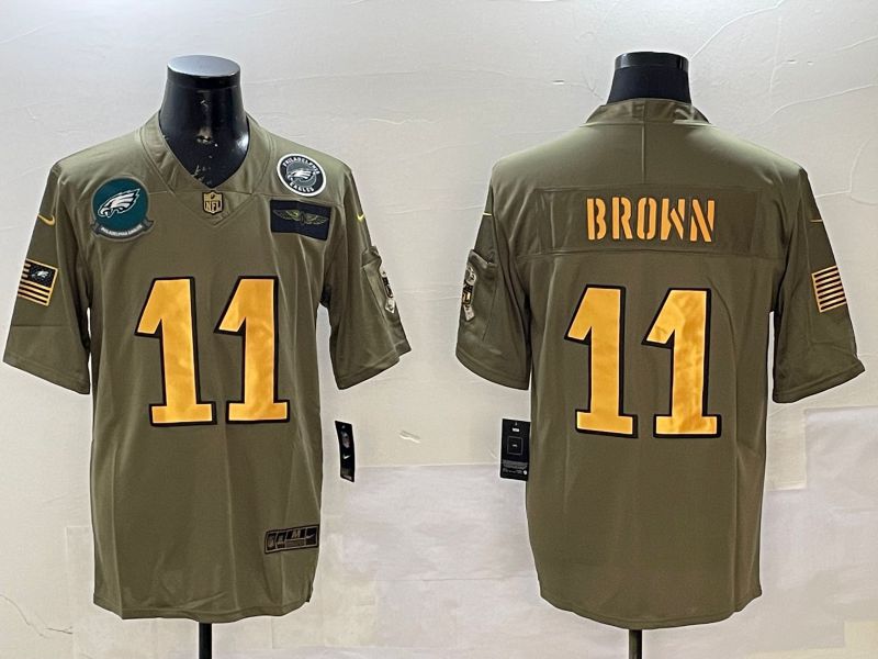 Men Philadelphia Eagles #11 Brown Green gold 2025 Nike Vapor Limited NFL Jersey style 3->philadelphia eagles->NFL Jersey